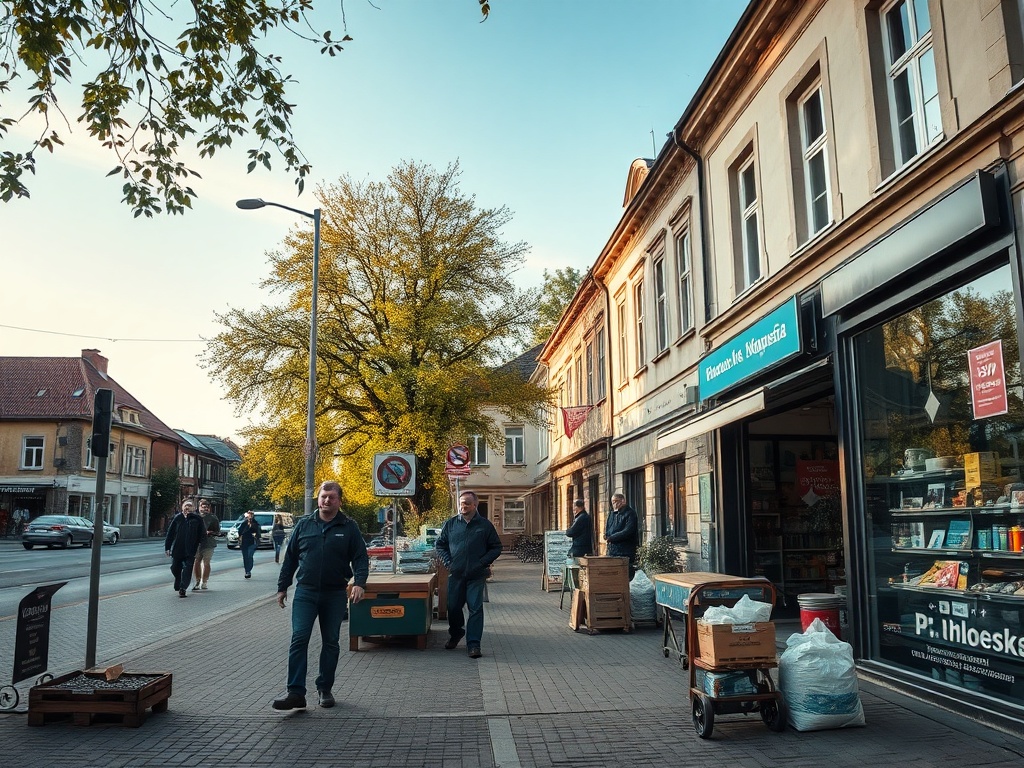 Grafika symbolizująca pomoc społeczną lub budynek Urzędu Gminy Przeworsk, nawiązująca do dotacji na opiekę