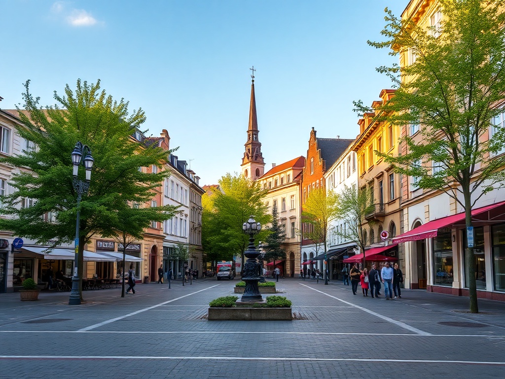 Mapa infrastruktury i usług w Przeworsku z zaznaczonymi sklepami, aptekami i placówkami edukacyjnymi