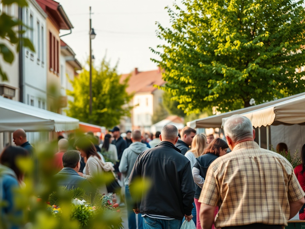 Ilustracja symbolizująca Dzień Ziemi z elementami przyrody i miasta Przeworsk.